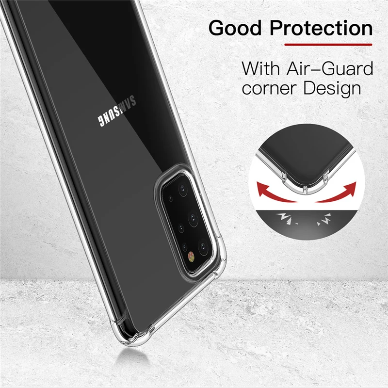 Air Cushion Shockproof Case for Samsung Galaxy S25 S23 S24 Ultra Silicone TPU Cover for Samsung Note20 S20 FE S22 Plus S21 Ultra