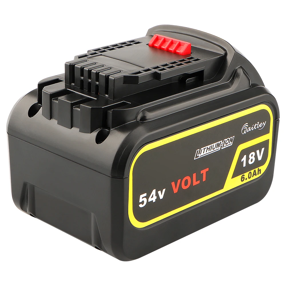 Waitley 18V 54V 6,0ah akumulator litowo-jonowy o zmiennym napięciu kompatybilny z 606 elektronarzędziami bezprzewodowymi 20V 60V DEWALT