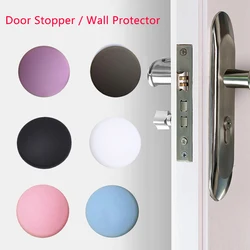 Soft Rubber Pad Door Stopper Useful Wall Protector Self Adhesive Round Shape Doors Handle Fender Stops Creative Stickers