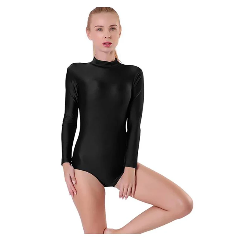 

Speerise Turtleneck Long Sleeve Leotard Women Ballet Dance Gymnastics Girls Adult Ballerina Dancewear Bodysuit Costumes