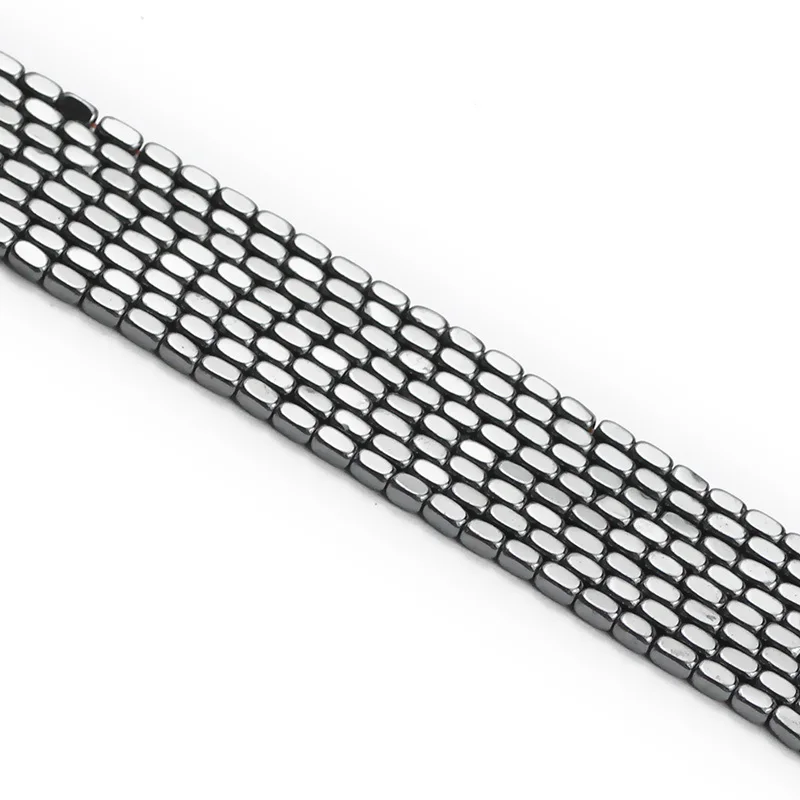 HGKLBB 2~8mm Black Hematite Natural Stone spacer Rectangle Loose beads For Jewelry making bracelets necklace DIY accessories