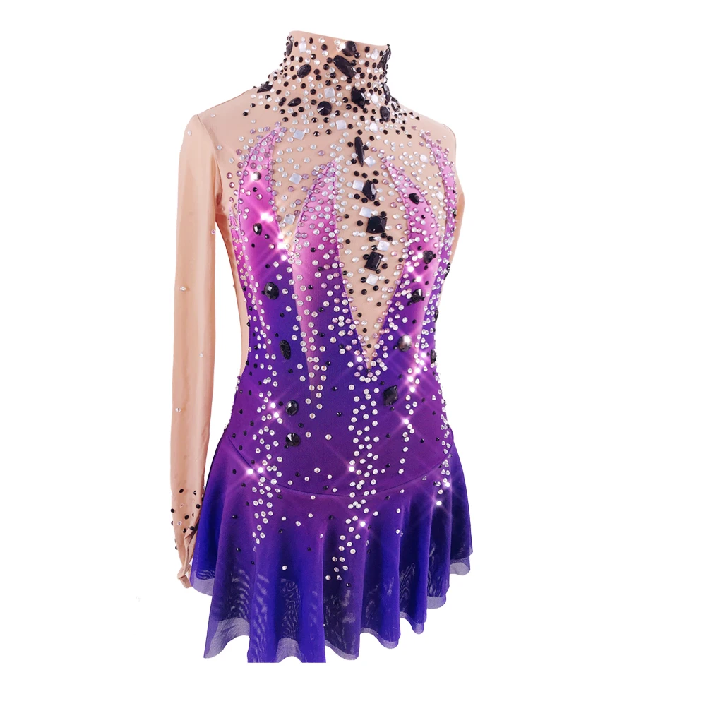 2020 Competition Figure Ice Skating Dresses For Women With Spandex Graceful New Brand Figure Skating Competition Dress