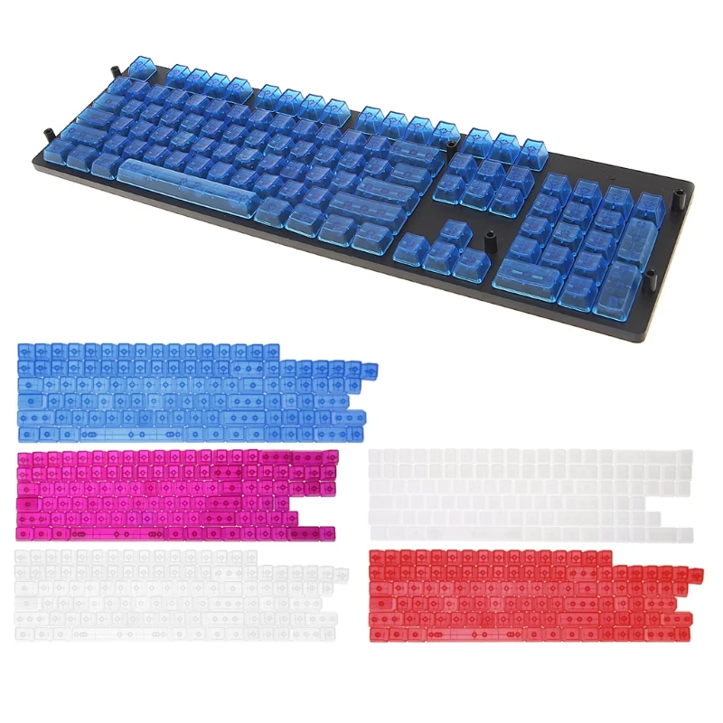 104 Keys Transparent ABS Blank Keycaps For OEM MX Switches Gaming Keyboard