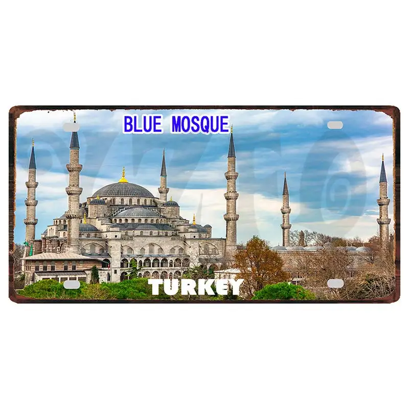 【YZFQ】30X15CM Turkey Istanbul City Travel Metal  Sign Decorative Wall Pub Home Restaurant Craft Decor Vintage Poster DC-1612B