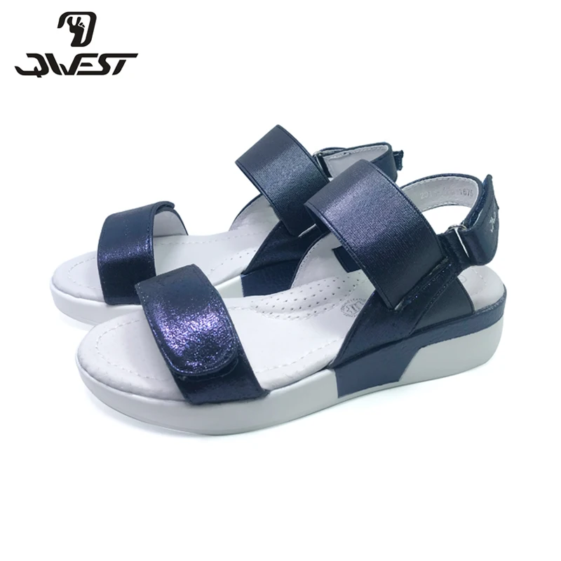 FLAMINGO Brand Cut-Outs Summer Hook&Loop Casual Sandals Leather Insole Pricness Outdoor Little Shoes Flat 201S-KFN-1675