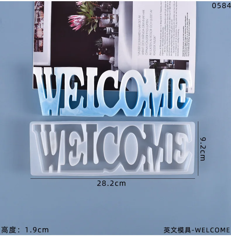 WELCOME Silicone Mold Epoxy Production Can Be Used For House Signs Stores Door Sign Decorations and Cake Fudge Making