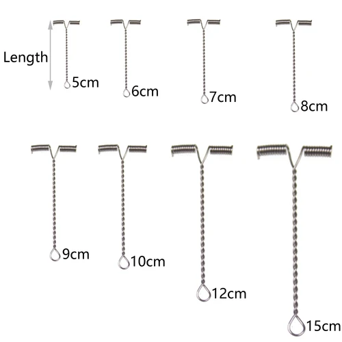 Imagen 2 del producto 100 Uds. Brazo de alambre de aparejo de pesca en forma de T con cuentas, accesorios de aparejos de pesca de equilibrio de rama, tamaño 5cm 6cm 7cm 8cm 9cm 10cm 12cm 15cm
