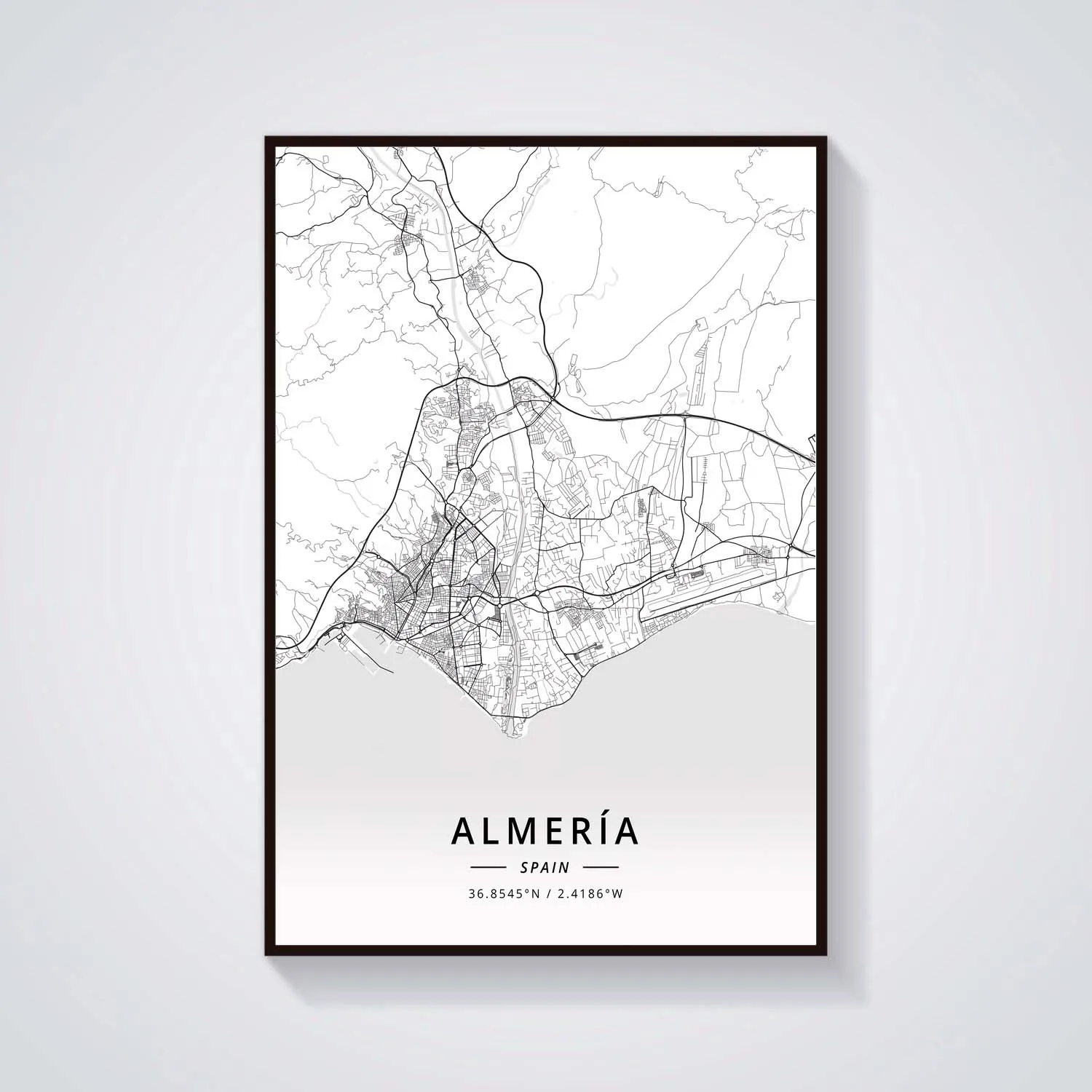 A Coruna Almeria Badajoz Bilbao Catral Gijon Girona Granada Huelva Ibiza Las Palmas Leon Madrid Malaga Canvas Painting Posters