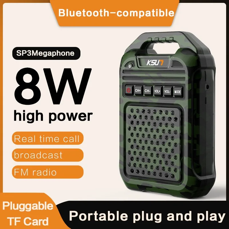 Portable Voice Amplifier Bank Window Radio Station Walkie Talkie Wireless Mic Loudspeaker 160dB  Bluetooth-compatible KSUN SP3