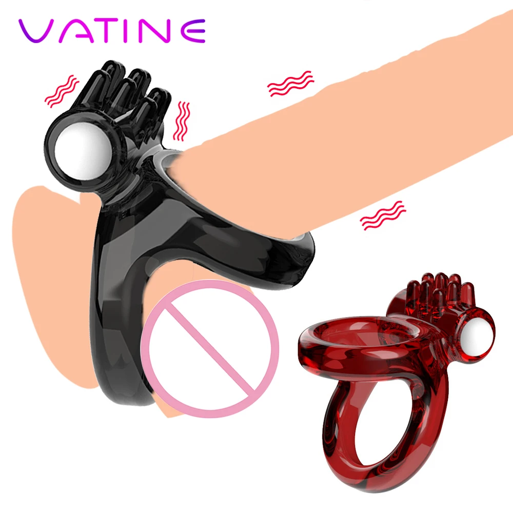 Male Penis Ring Couple Lover Enlargement Sexy Dual Ring Time Delay Rings Tentacle Vibration Soft Silicone Sex Toys for Men