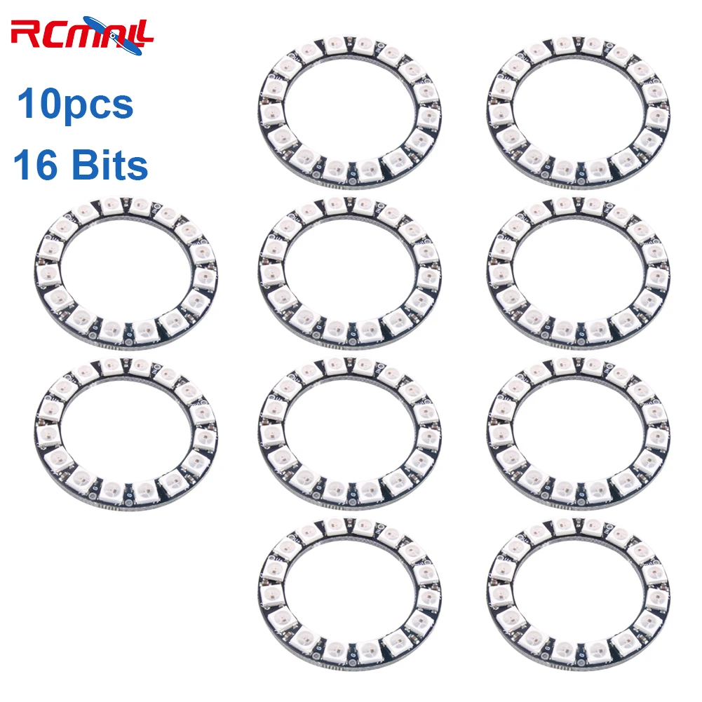 

10Pcs 16 Bits 16 X WS2812B 5050 RGB LED Ring Lamp Light with Integrated Drivers WS2812 for Arduino