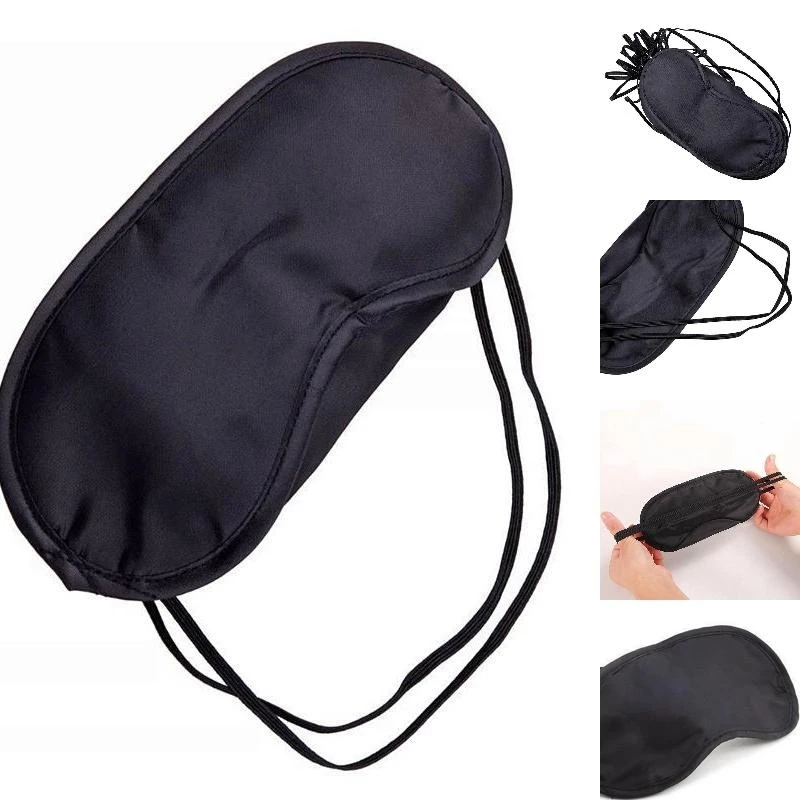 1pc Black Sleep Mask Natural Sleeping Eye Mask Eyeshade Cover Shade Eye Patch Women Men Soft Portable Blindfold Travel Eyepatch