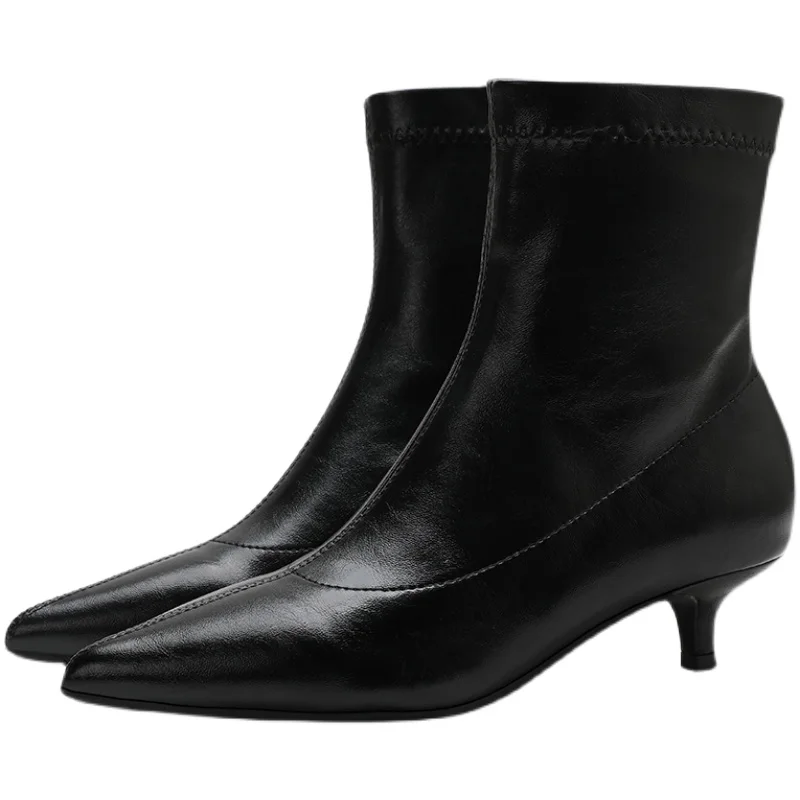 Size 34-41 High Heel Sexy Women Pointed Toe Ankle Boots British Woman Footwear Female High Heeled Boots New Slip On Sexy  Boots