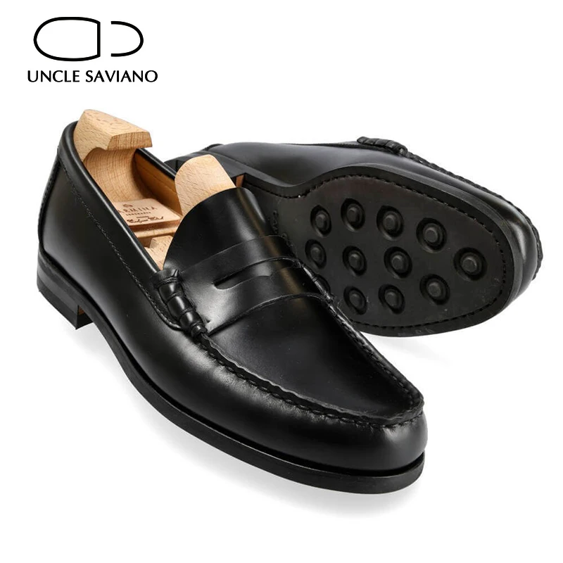 Uncle Saviano Loafers Fashion Style Man Shoe Original Party Designer High Quality Genuine Leather Casual Business Shoes for Men