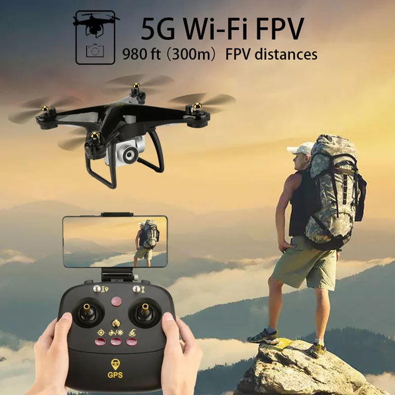 JJRC H68G GPS Drone With Camera 1080P HD 5G Wifi FPV Quadrocopter RC Helicopter Auto Follow Professional Dron 5G Wifi VS H68