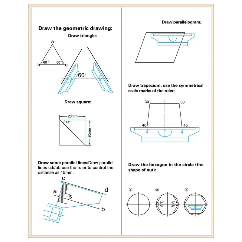 Đa Năng Vẽ Thước Di Động Đa Năng Song Song Người Cai Trị Thực Tế Đo Dụng Cụ Cho Trường Văn Phòng Thước May