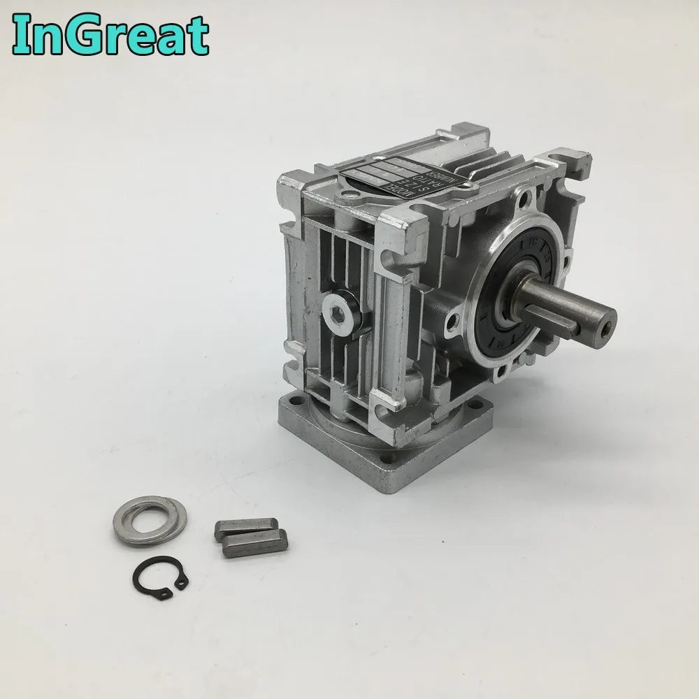 Ratio 15:1 Worm Gearbox RV030 Speed Reducer with Nema23 1.8NM 260Oz-in Stepper Motor DM556 Driver +200W Power Supply DC 24V Kit