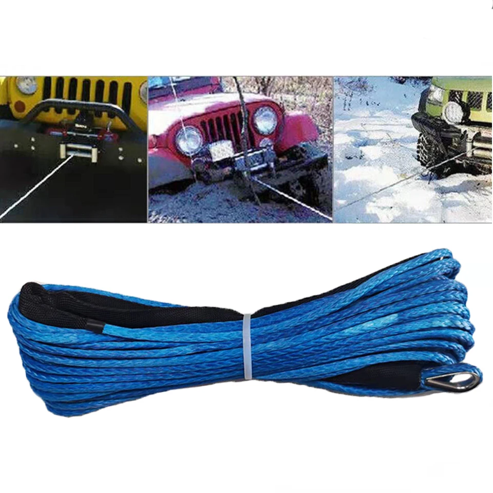 9.5mm * 30m Synthetic Multi-Color Winch Rope Traction Rope Fiber Traction Cable Car Accessorie Suitable For 4x4/Atv/Utv/Off-Road