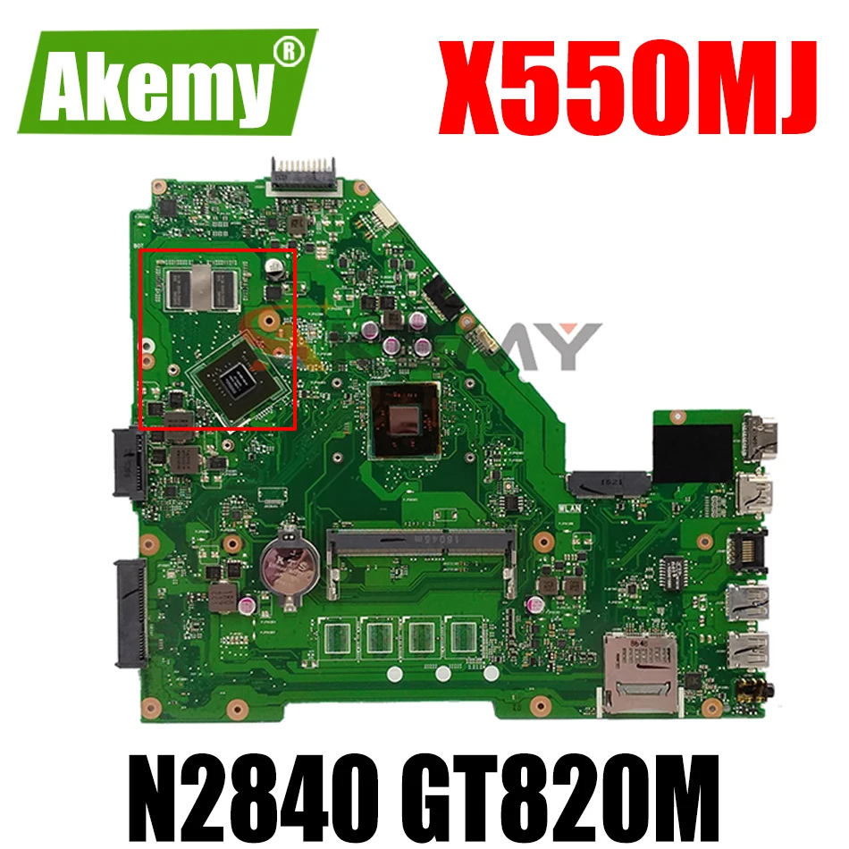 

X550MJ N2840 CPU Without RAM GT820M Motherboard REV 2.0 For ASUS X550M Y582M X550MD X550MJ X552M Laptop motherboard 100% Tested