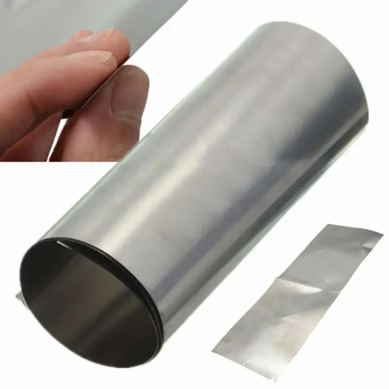 1pc Gr2 Titanium Foil Silver Thin Ti Sheet High Purity Metal Square Plate Sheet Foil Craft 0.1mm * 100/200 mm * 300/500/1000 mm