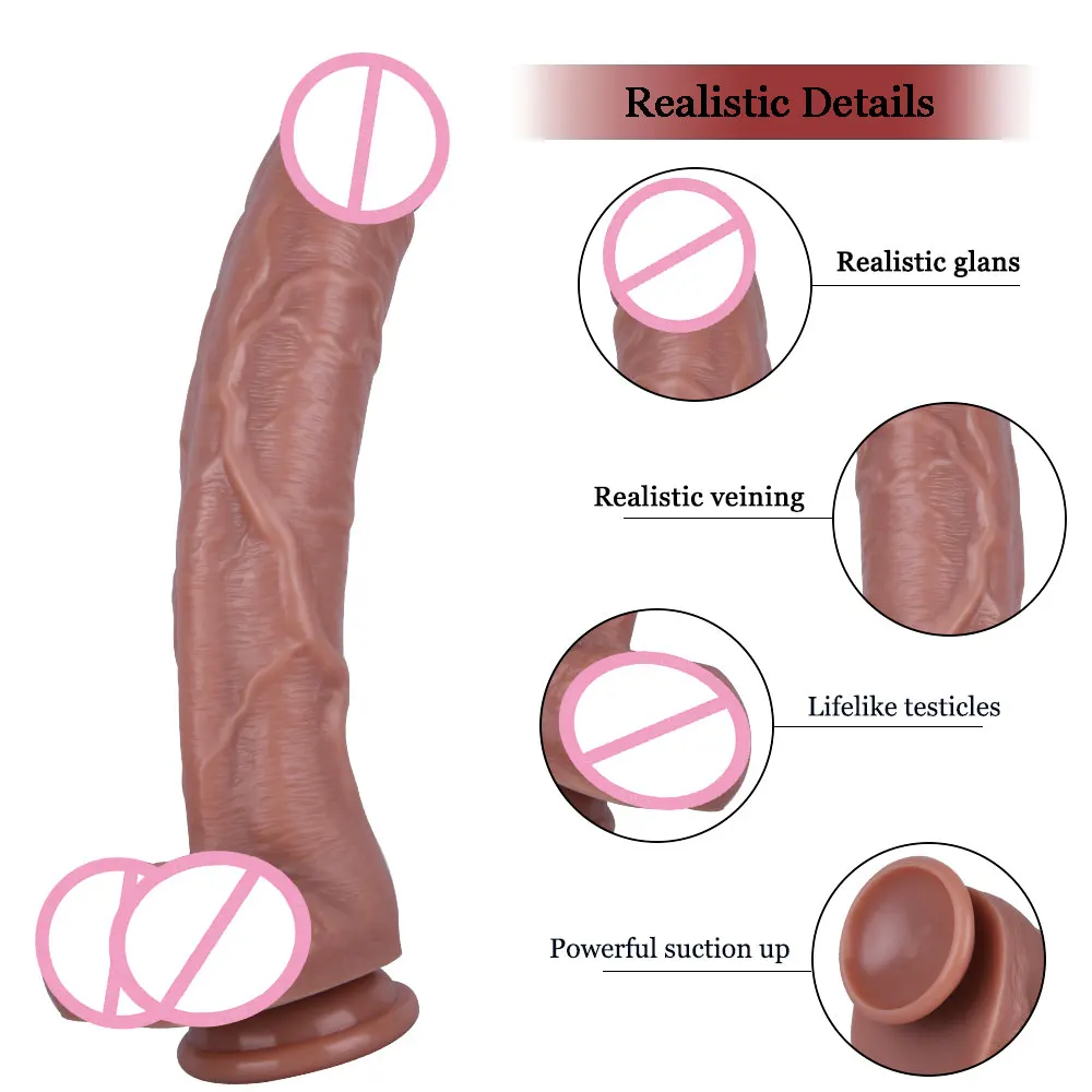 11.41 inch Long Realistic Huge Silicone Strapon Dildos Adult Female Masturbator Sex Toys Dildo Sucker Large Penis Anal Sex Women