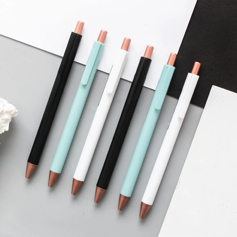 10PCS Quick Drying 0.5mm Gel Pen Morandi Color System Gel Pen Office Signature Pen Black Pen