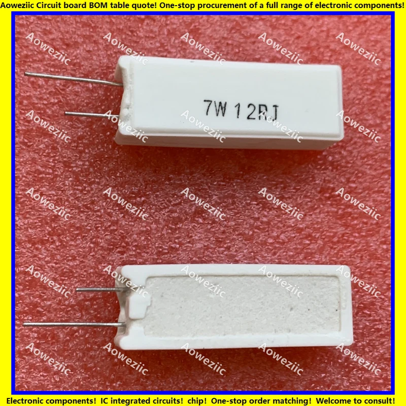 

10Pcs/Lot 7W12RJ 7W12ΩJ RX27-5 SQM Vertical Cement Resistance 7W12ohm 7W12R Ceramic Resistance Precision ±5% Power Resistance