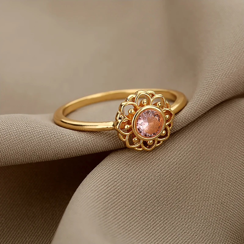 الفولاذ المقاوم للصدأ أوبال خواتم الاصبع للنساء موضة قابل للتعديل زوجين هندسية حلقة اليدوية الجمالية مجوهرات هدية Anillos