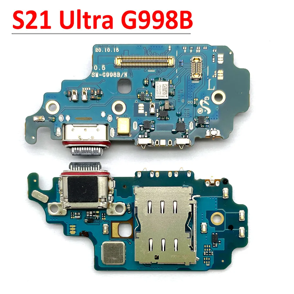 New For Samsung S21Ultra G998B S21 G991B S21 Ultra G998B G998N USB Charging Connector Board Port Dock Flex Cable With Microphone