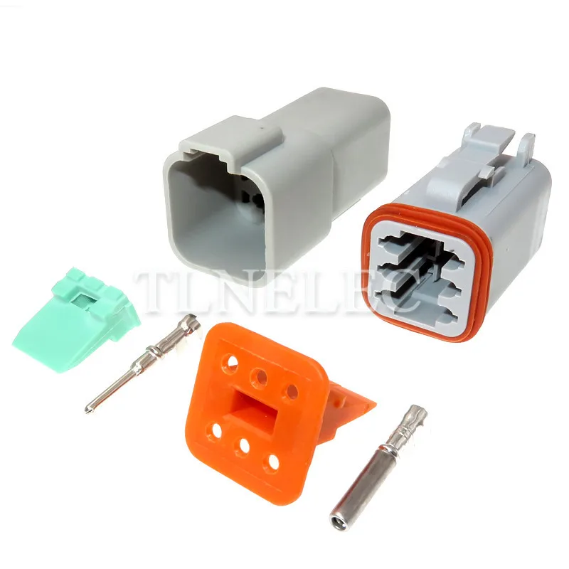 DT04-6P DT06-6S Te Gaya Deutsch DT 6 Pin Pria Wanita Tahan Air Konektor Kawat Listrik