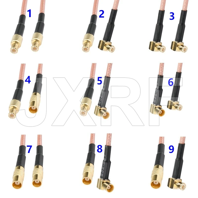 MCX męski żeński na MCX męski żeński prosty wtyk 90 stopni RF Pigtail Adapter złącze zespoły kablowe