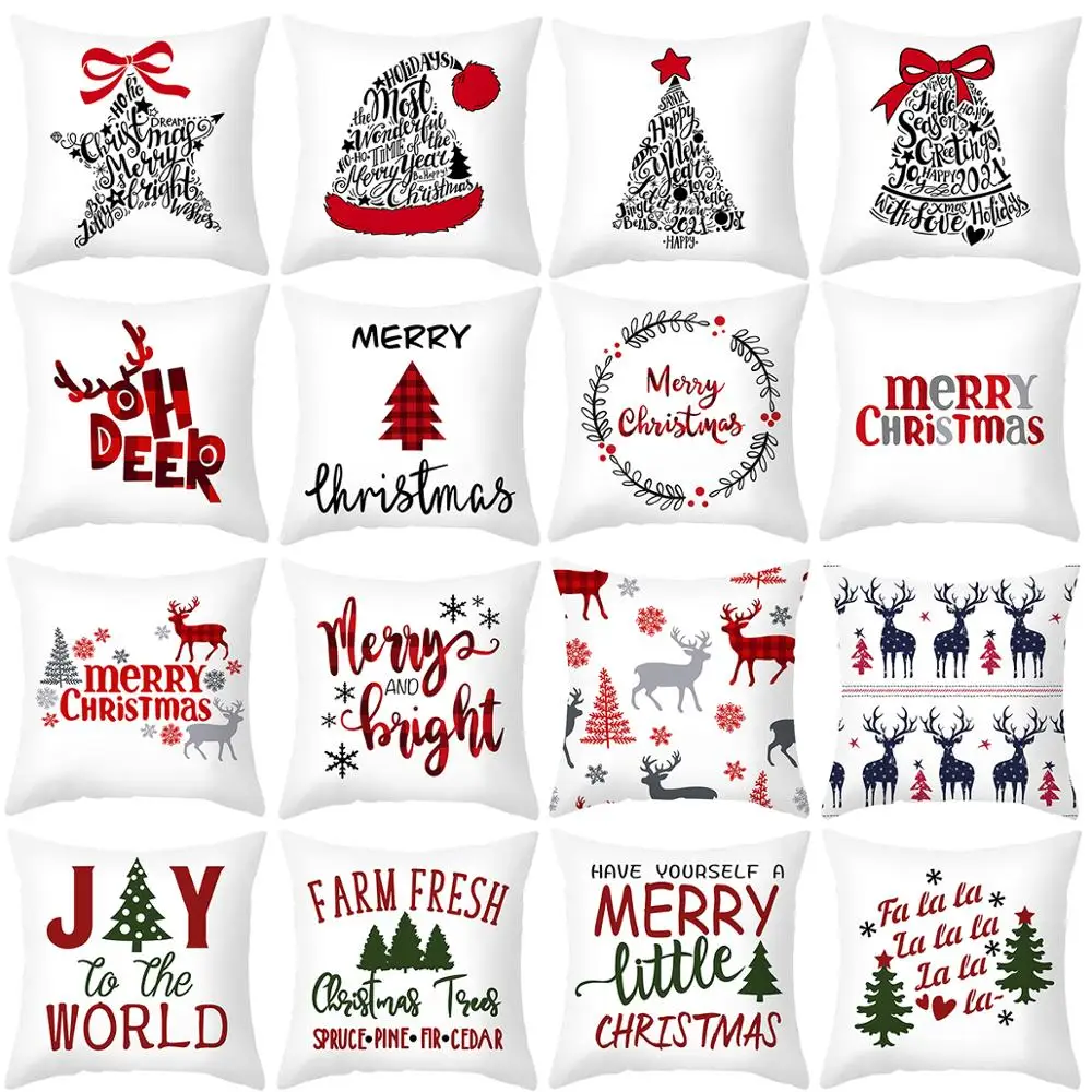 HUIRAN Christmas cushion cover Decorative Pillowcase sofa cushions Pillow cases Christmas Decoration For Home Decor Pillow Cover