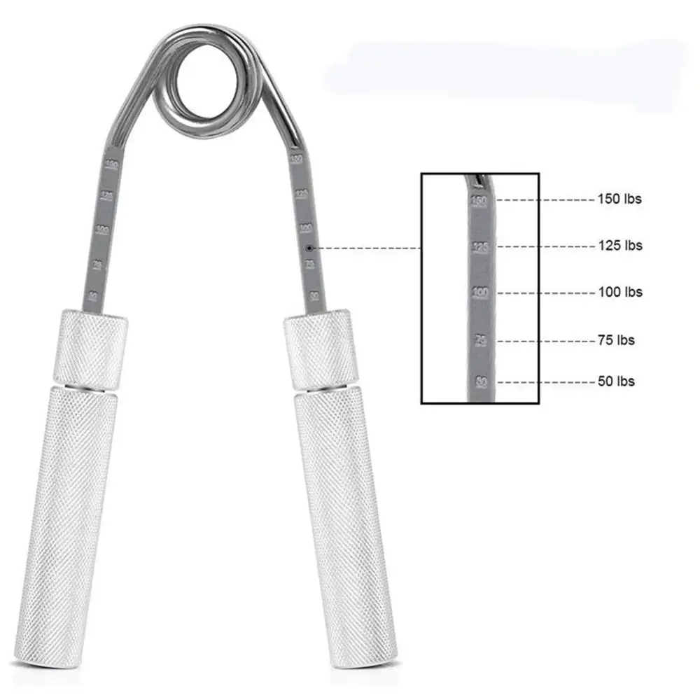 Тяжелый захват для рук из нержавеющей стали, регулируемая рукоятка 50–150 фунтов, форма мышц пальцев, реабилитационная фитнес-тренировка