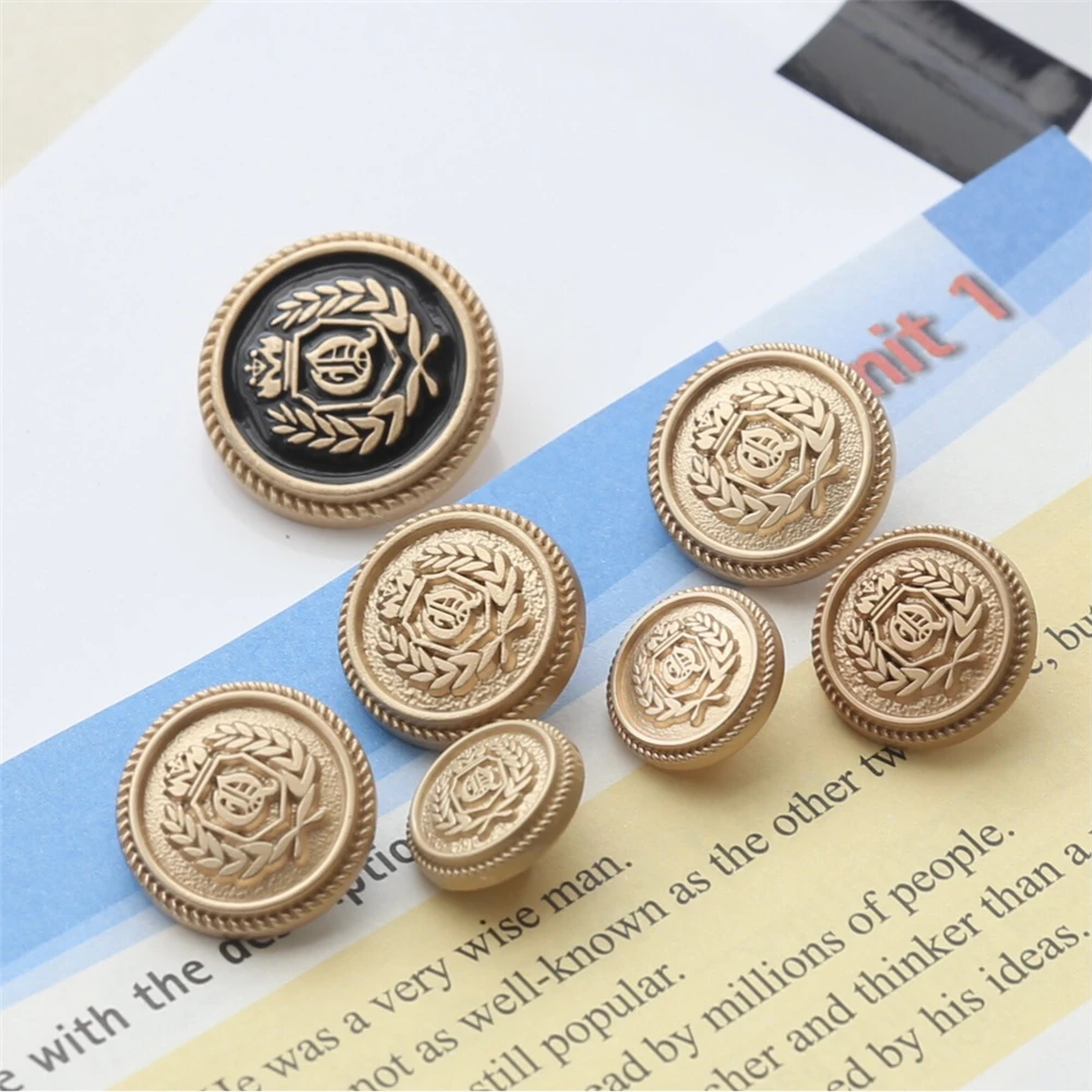

10pcs Wheat Ear Crown Design Vintage Metal Buttons Clothing Accessories 20mm Snap Buttons Handmade DIY Sewing Buttons for Coat