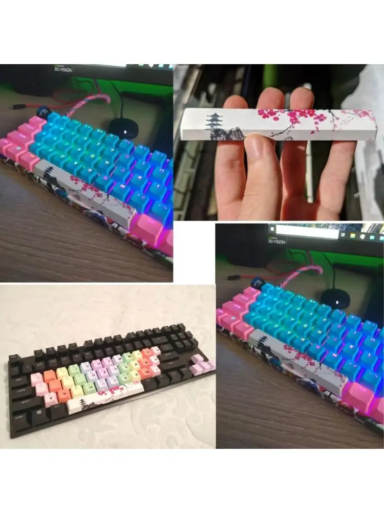 PBT Five Sides Dye-Subbed Spacebar 6.25U Cherry Profile Space Bar Keycap for DIY Mechanical Keyboard gk64 gk61 Keycaps