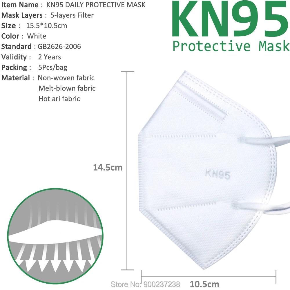 Feilikang 100PCS KN95 Dust Mask Safety Respirator Mask FFP2 Face Masks Mouth Dustproof Protective KN95 Fast Shipping Mascarilla