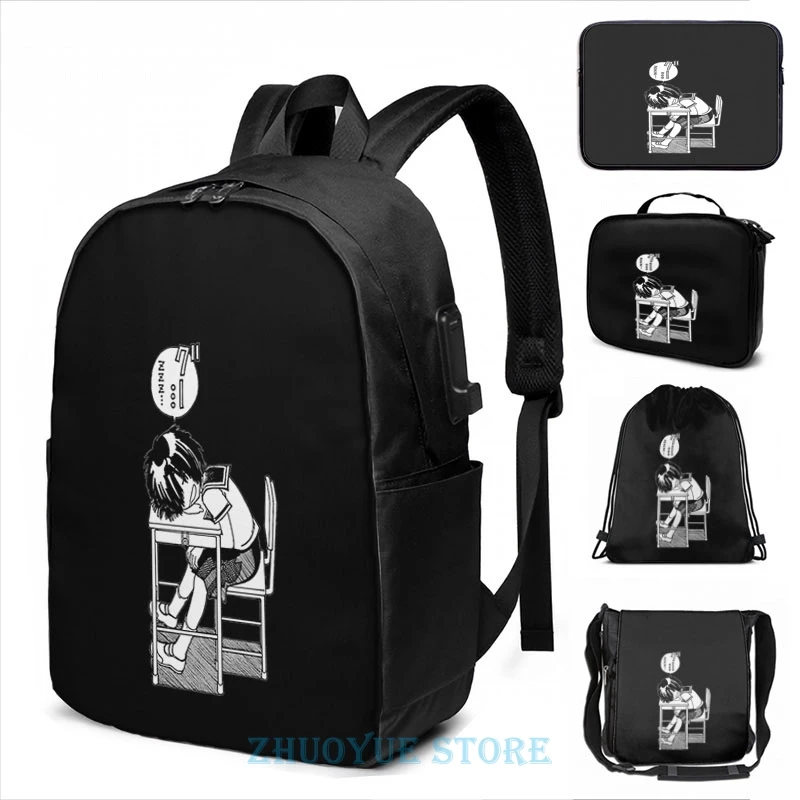 Nazo no Kanojo X Mysterious Girlfriend X Sleeping Urabe USB Charge Backpack men School bags Women bag Travel laptop bag