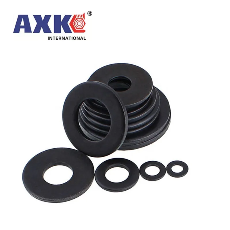 5/50pcs M2 M2.5 M3 M4 M5 M6 M8 M10 M12 M14 M16 M20 M22 M24 GB97 DIN125 Black Grade 8.8 Carbon Steel Flat Washer Plain Gasket Pad