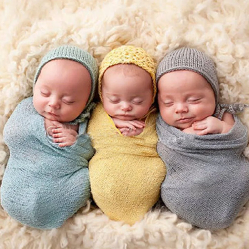 Venda quente do bebê fotografia adereços cobertor envolve estiramento malha envoltório recém-nascido foto envolve pano acessórios