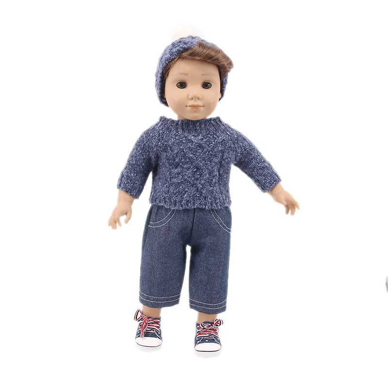 Ropa de muñeca para bebé recién nacido, Tops y Jeans, muñeca Logan Boy Reborn de 43Cm y Niña Americana de 18 pulgadas, regalo de juguete de nuestra generación, 2 piezas por juego