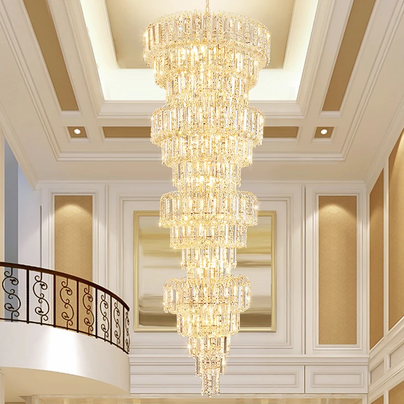 American Modern Chandeliers A Class K9 Crystal Pendant Lights Fixture Long Luxury Shining Droplight LED Lamps Dia70cm H200cm