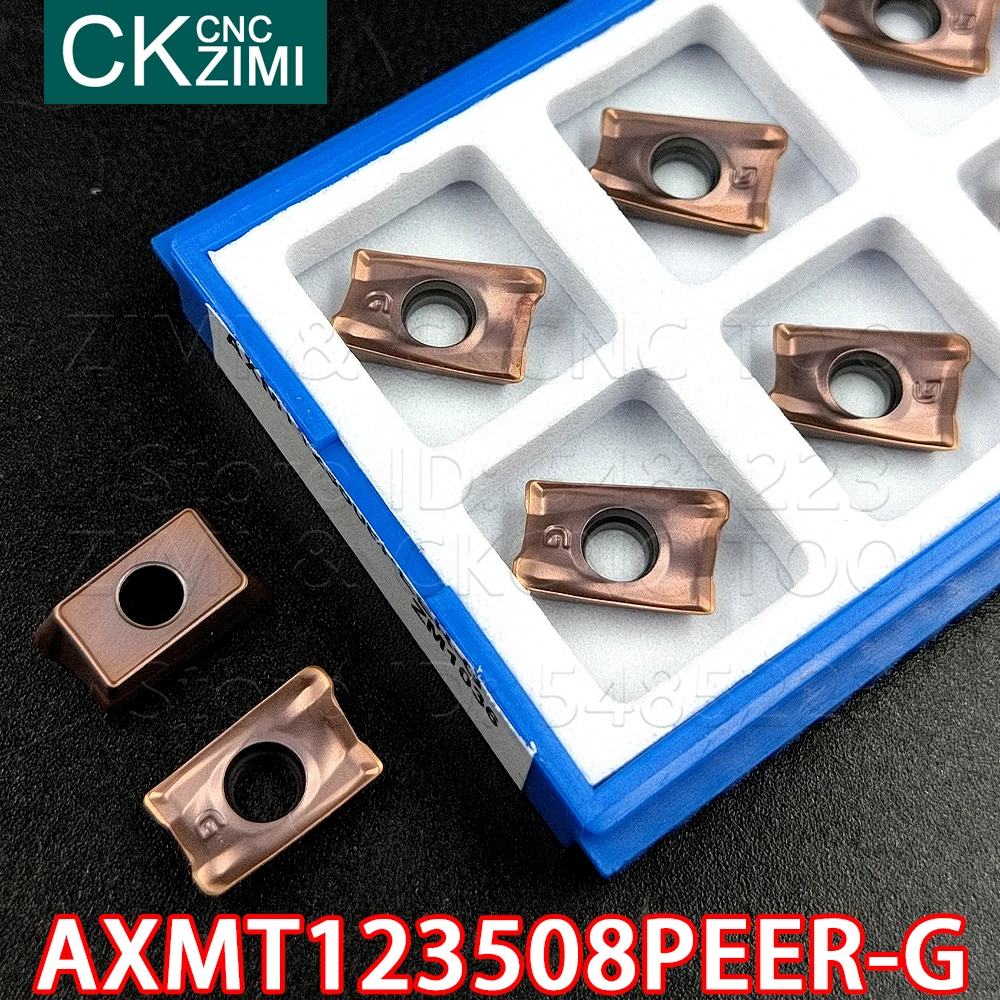 Insertos de carburo AXMT123508PEER-G ZM1036 AXMT 123508 PEER G, insertos de fresado, herramientas de torno de corte de fresado Indexable CNC, 10 Uds.