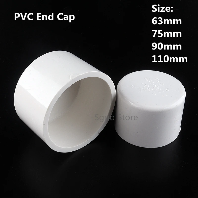 

5Pcs Size 63~110mm PVC Water Supply Pipe End Plug Connector Irrigation System Plastic End Cap Fittings Watering White Parts