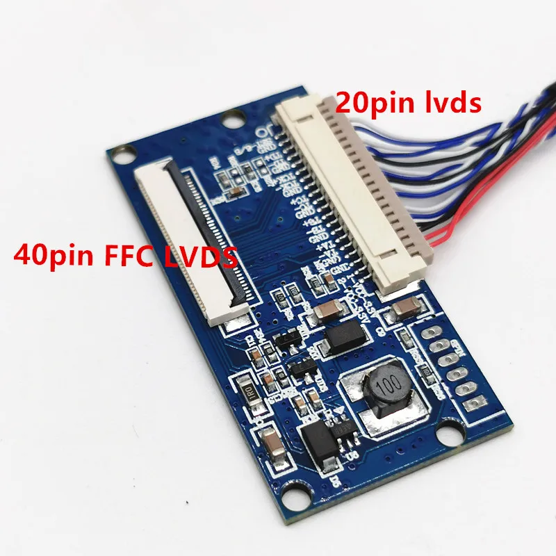 Universal LVDS Signal Interface Converter DF14 20Pin to FPC 40Pin Connector LVDS 20 to 40Pin FFC  for 7'' 8'' 10.1'' LCD Panel