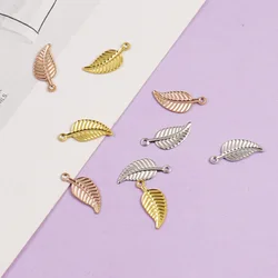 30Pcs/Lot Stainless Steel Leaves Pendant Charms For DIY Making Necklaces Bracelets Keychains Accessories