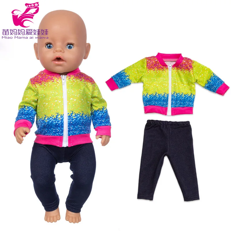 43 CM Baby Doll Clothes Pajama Set Jacket Coat 17 Inch Dolls Jeans Children Gift Toys Outfit