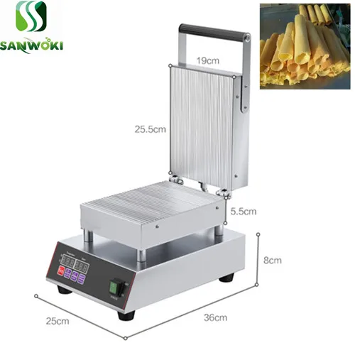 Digital waffle ice cream cone maker crispy egg roll making machine wafer biscuit Egg roll Crispy biscuit roll baking machine