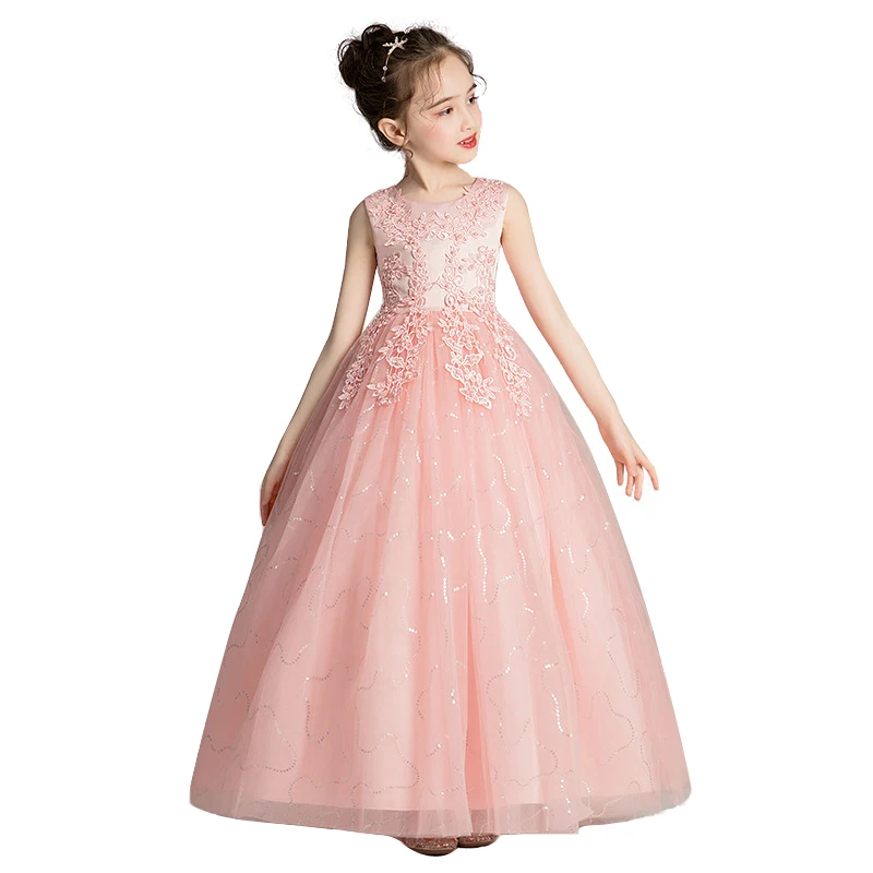 Summer Bridesmaid Dress Kids Dresses For Girls Children Long Princess Dress Wedding Vestidos Girl Party Dress 4 10 12 Years