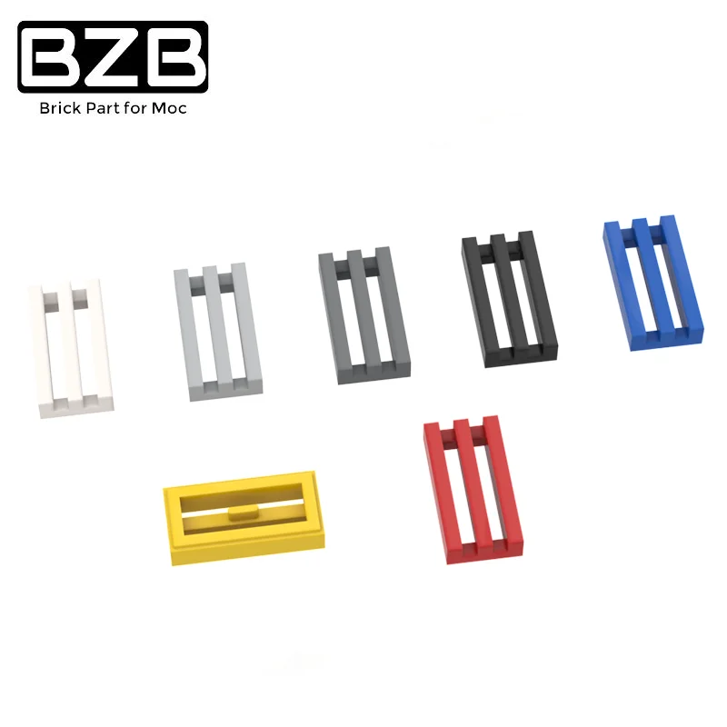 BZB  MOC 10PCS DIY 2412 30244 Tile Spec 1x2 High-tech Grille Bottom Groove Building Blocks Parts DIY Educational  Parts Kids Toy