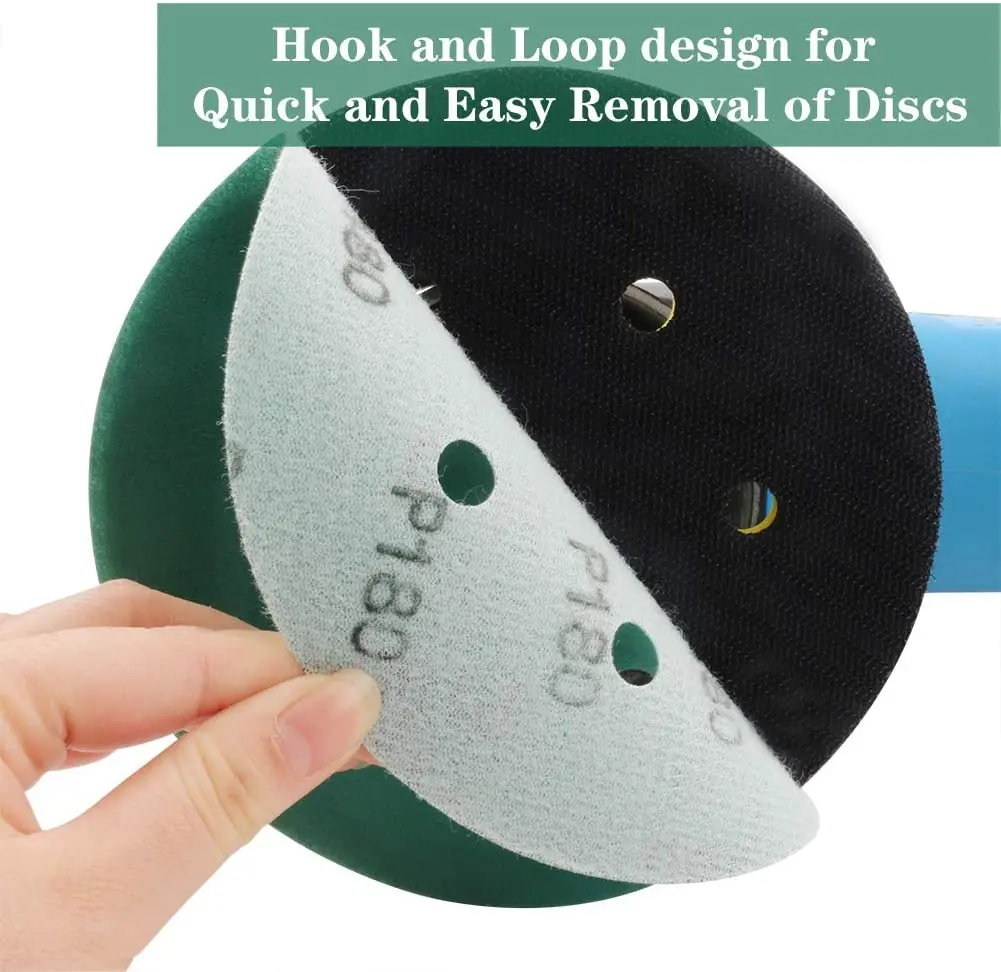 Sanding Discs 6 Inch PET Film 6 Hole Hook Loop Wet Dry Sandpaper for Random Orbital Sander Woodworking Car Polishing Finishing